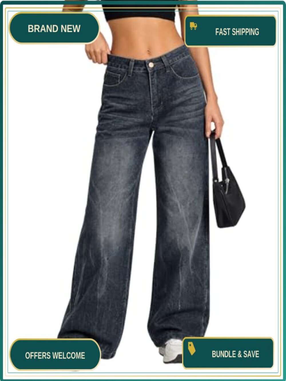 Baggy Jeans Women High Waisted Wide Leg Y2K Boyfriend Denim Pants